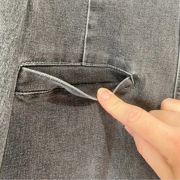 Mebon M High Rise Grey Stone Washed Distressed Shortie Shorts - Picture 4 of 16